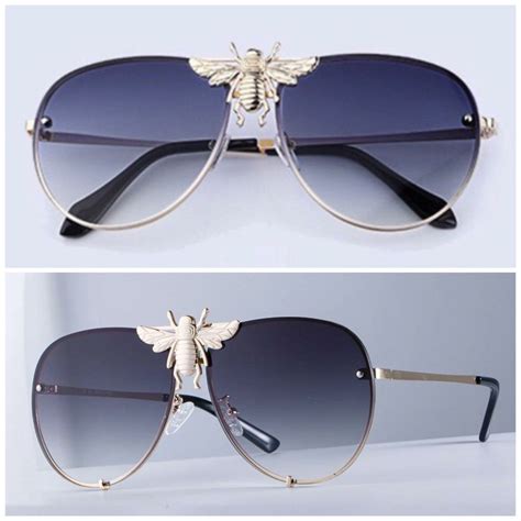 gucci glasses with bee in the middle|gucci rimless glasses for women.